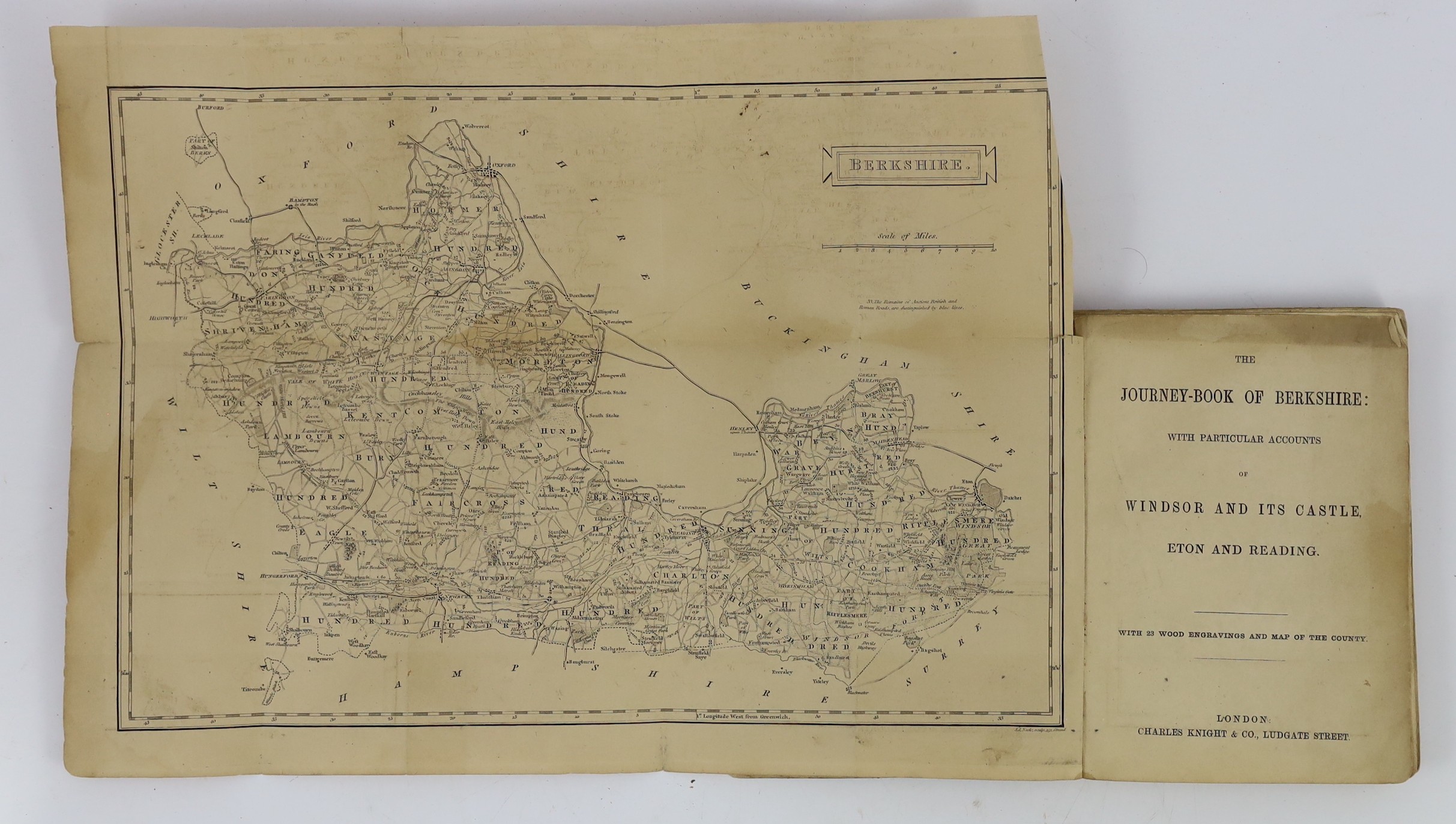 BERKS: The Journey - Book of Berkshire: with particular accounts of Windsor and its Castle, Eton and Reading. folded map and engraved text illus.; original coloured pictorial wrappers